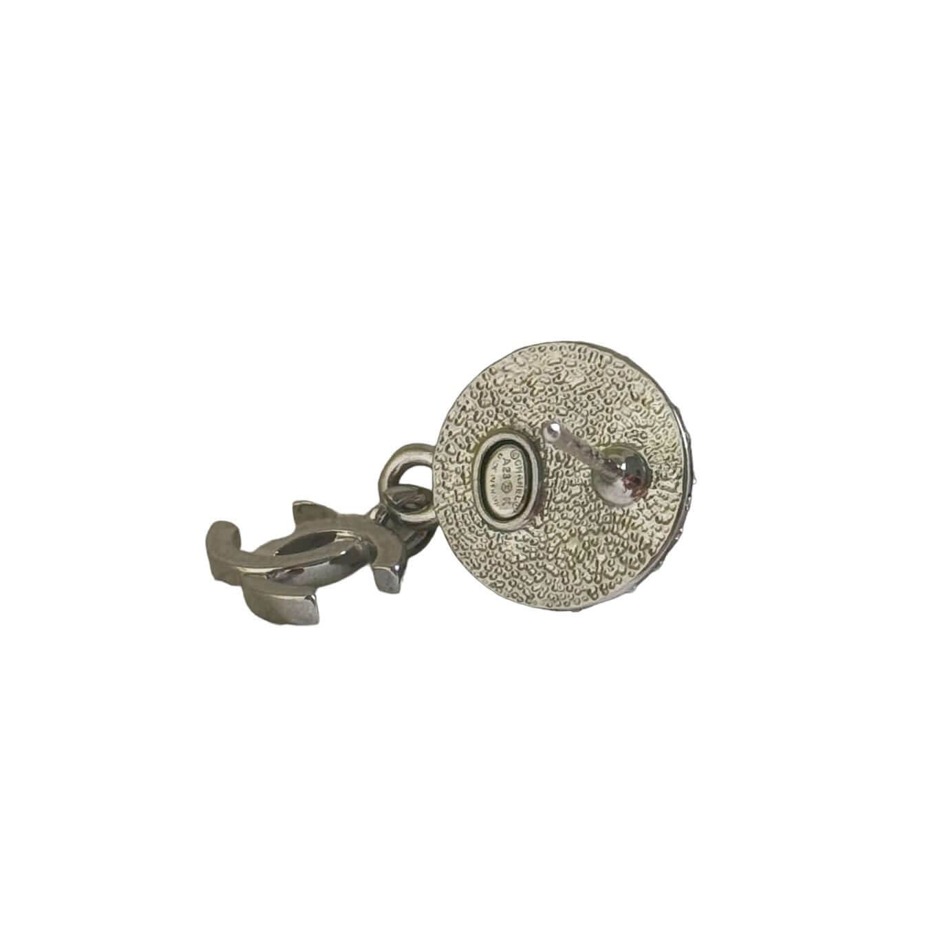 Chanel CC Silver Black Earrings Pre-Owned - My Mama Found What