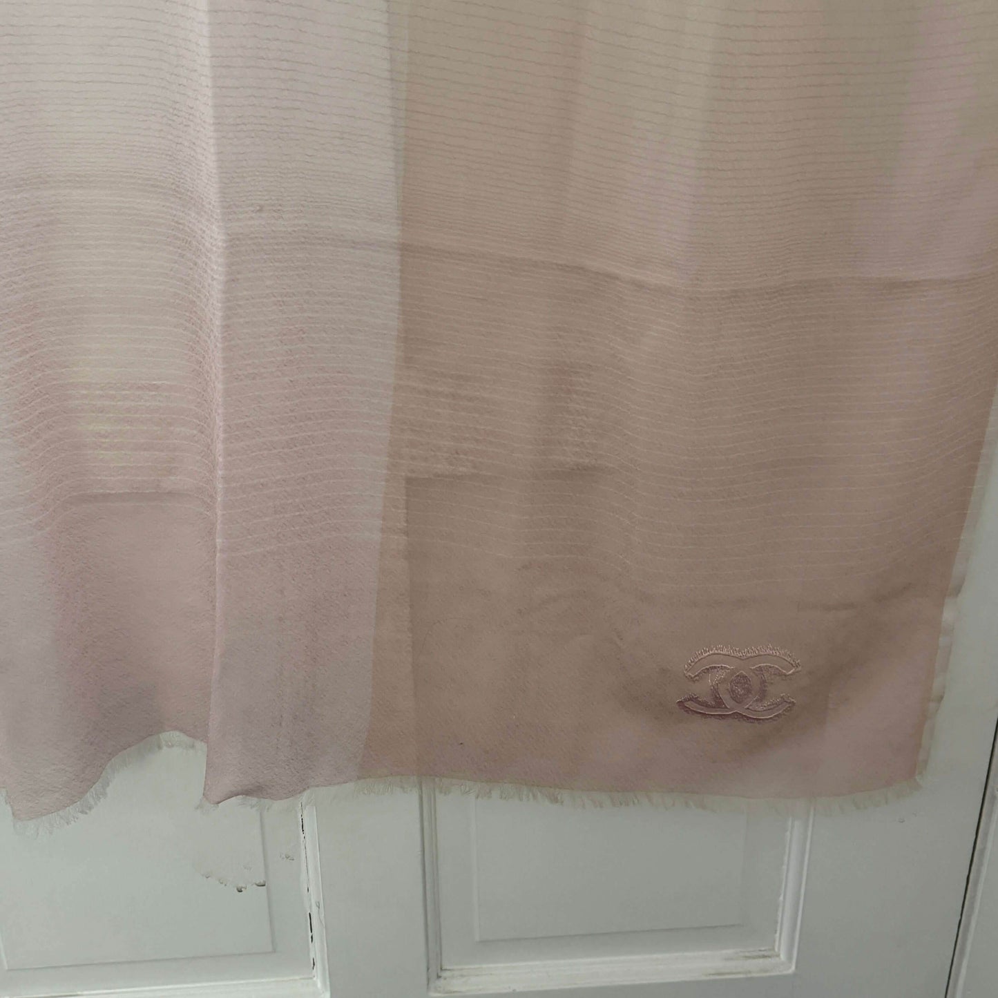 Authentic Chanel CC Cashmere Pink Scarf Pre-Owned - My Mama Found What