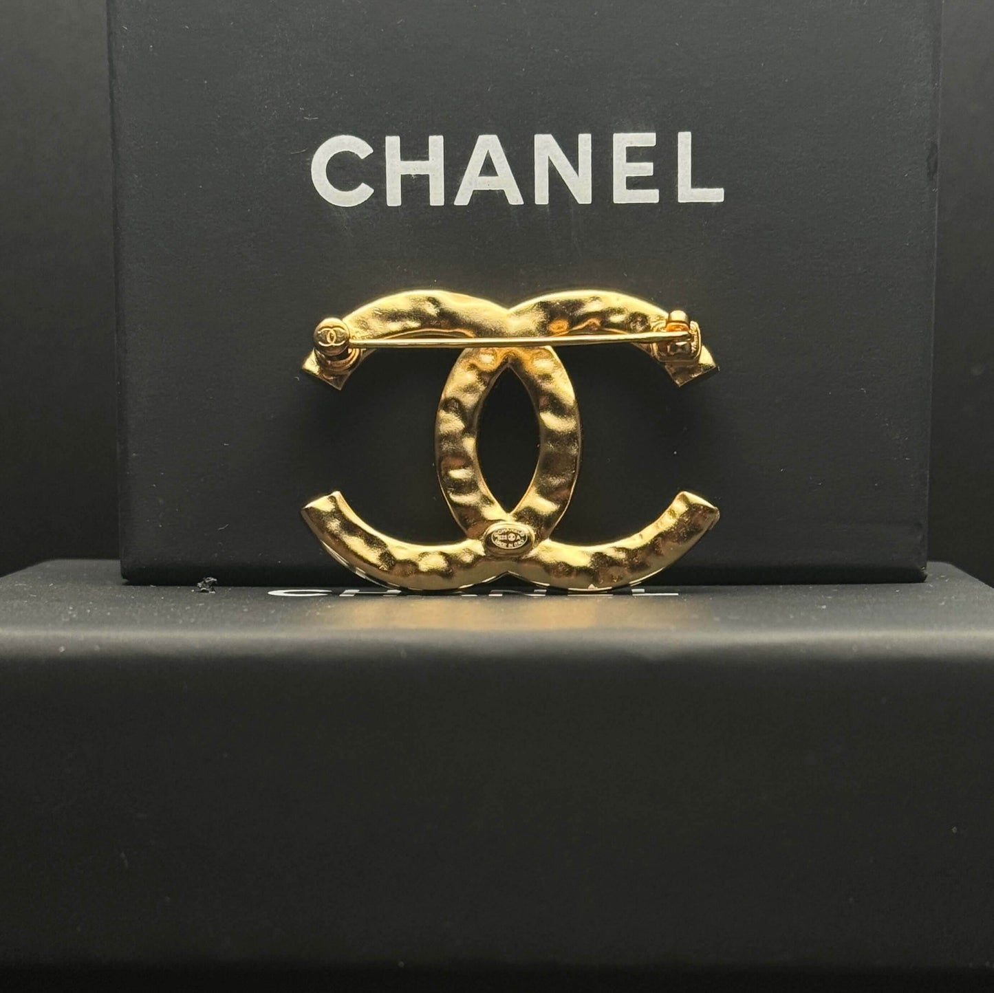 Authentic Chanel CC Textured Gold Brooch Pre-Owned - My Mama Found What