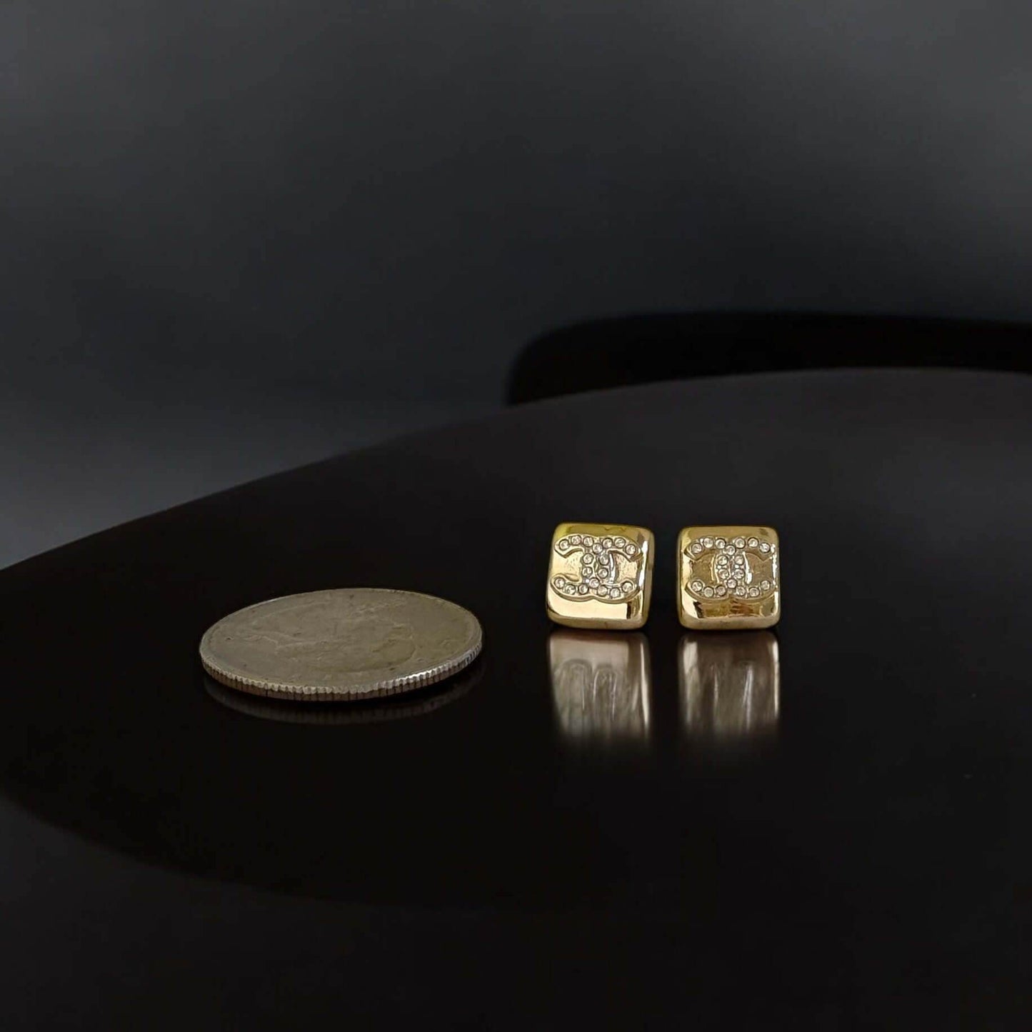Authentic Chanel Gold Crystals CC S24 Earrings Pre-Owned - My Mama Found What
