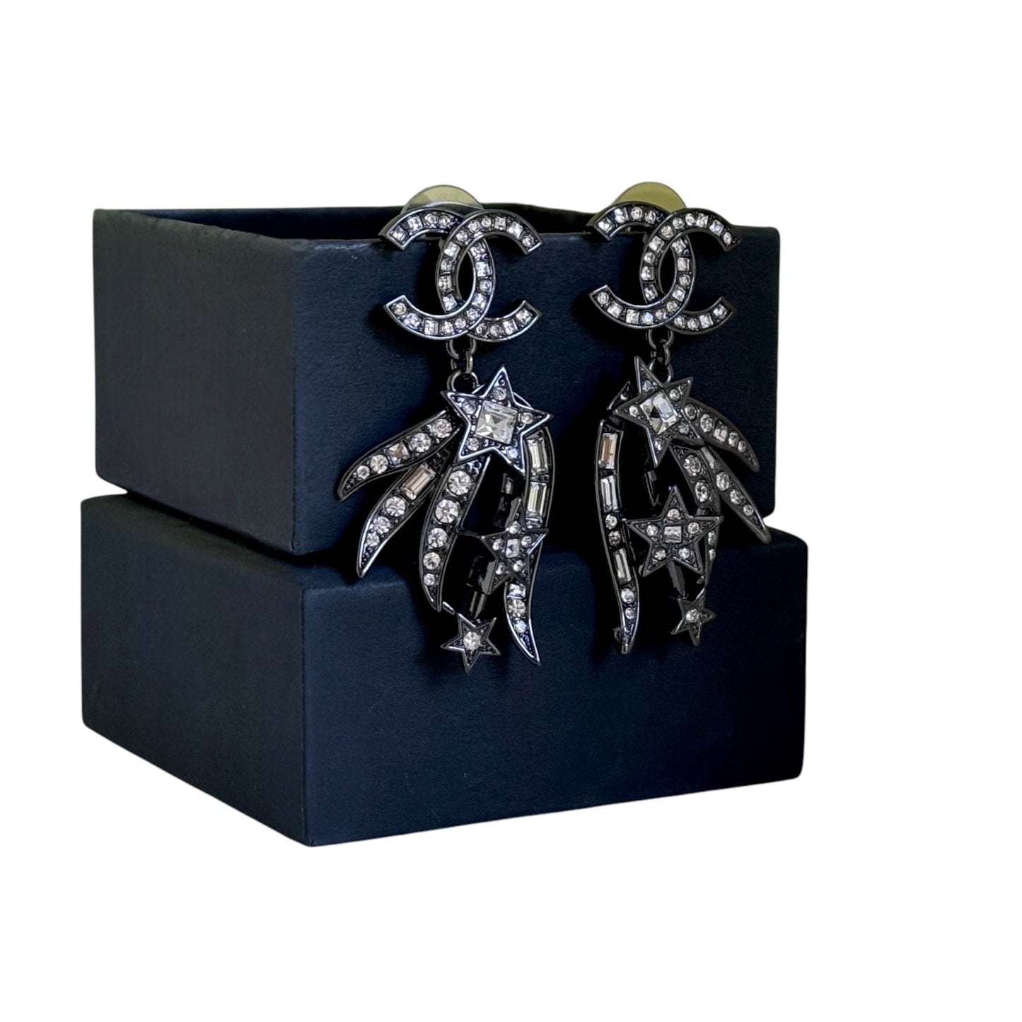 CHANEL CC Dangle w/ Crystals Pre-Owned Earrings - My Mama Found What