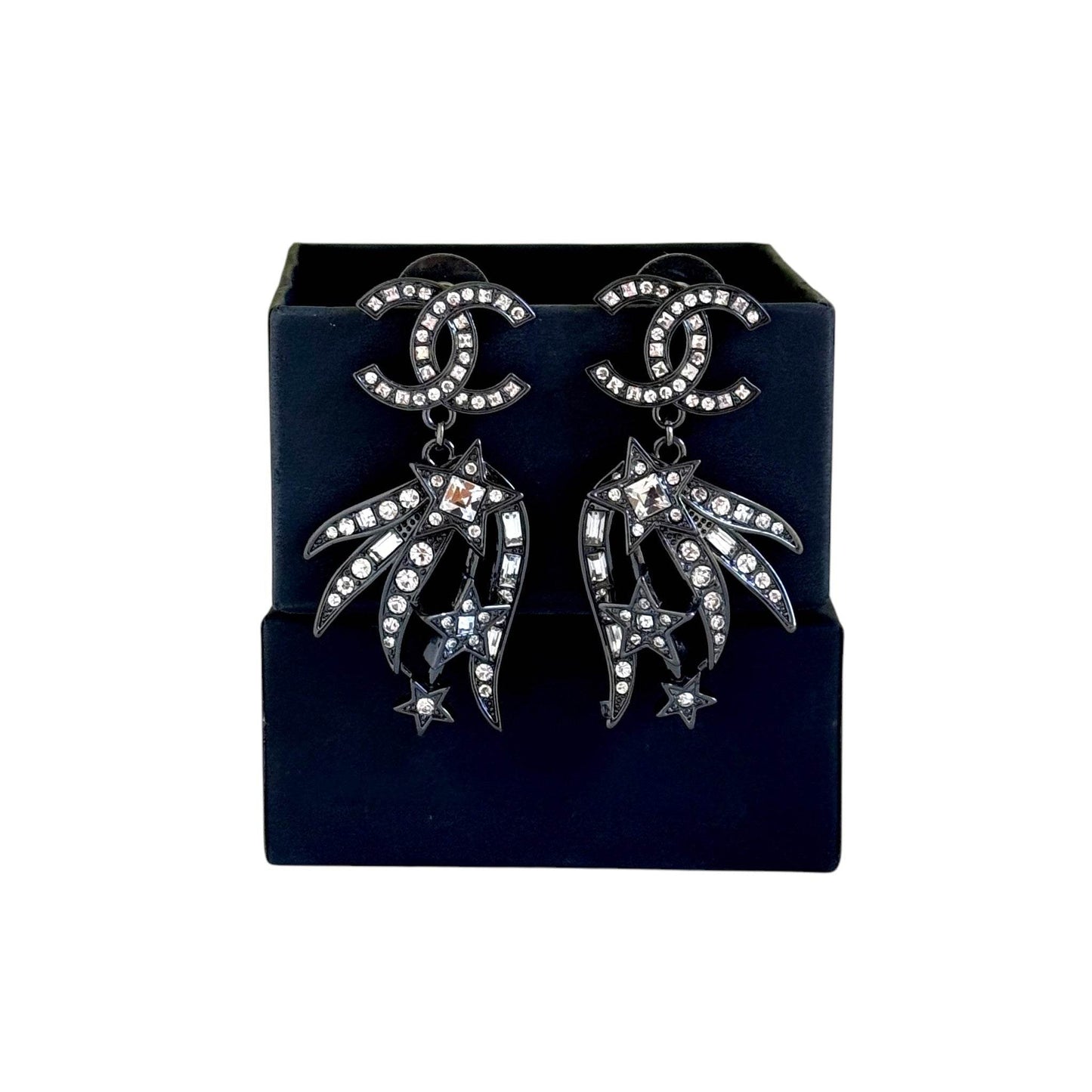 CHANEL CC Dangle w/ Crystals Pre-Owned Earrings - My Mama Found What
