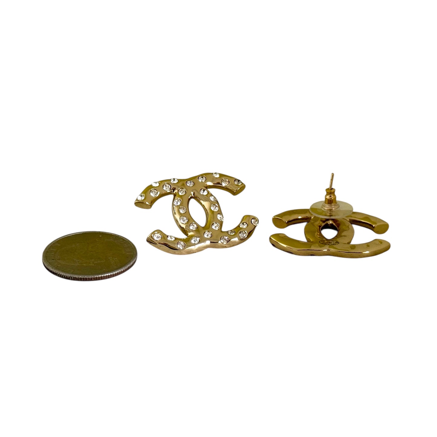 CHANEL CC Gold Bigger Pre-Owned Earrings S24 Italy - My Mama Found What