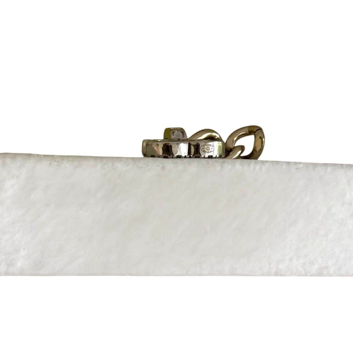 CHANEL CC Gold Chain & Silver with Crystals accents Dangle Pre-Owned Earrings - My Mama Found What