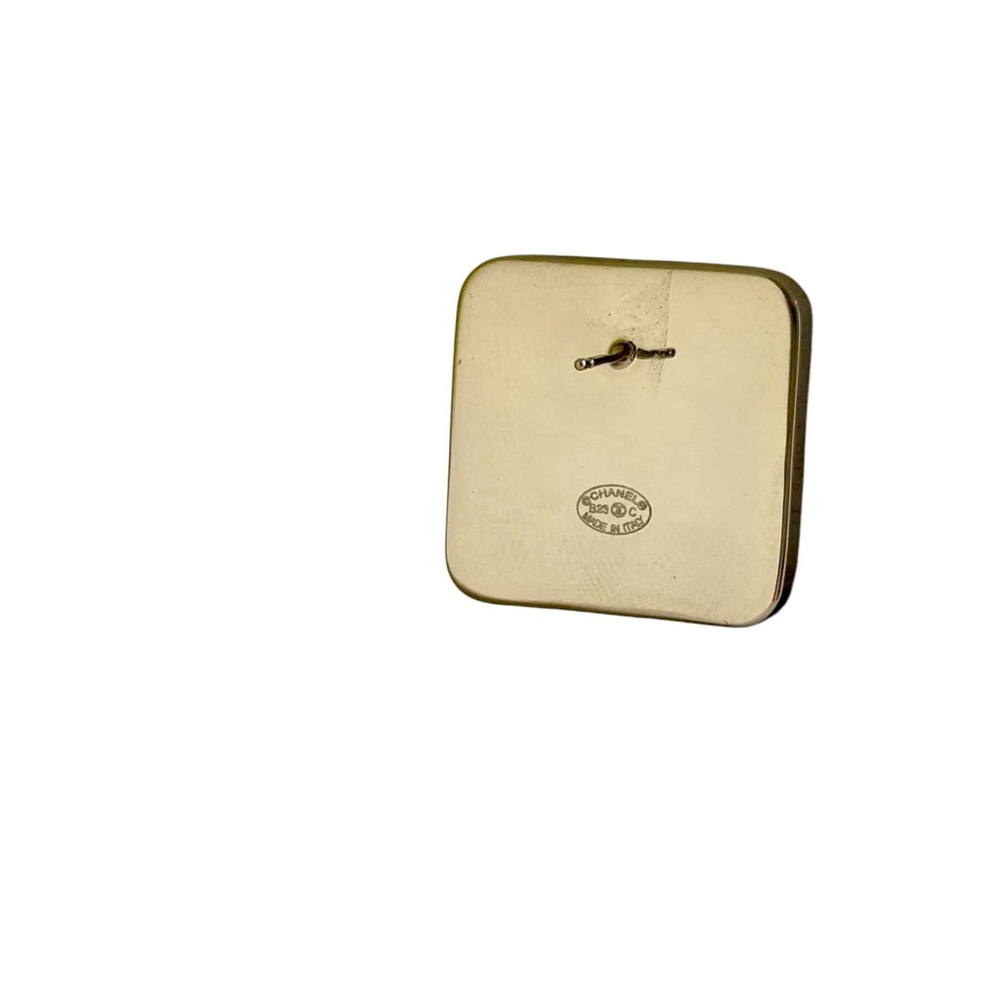 CHANEL CC Gold Coral Pink & Blk Square Pre-Owned Earrings - My Mama Found What