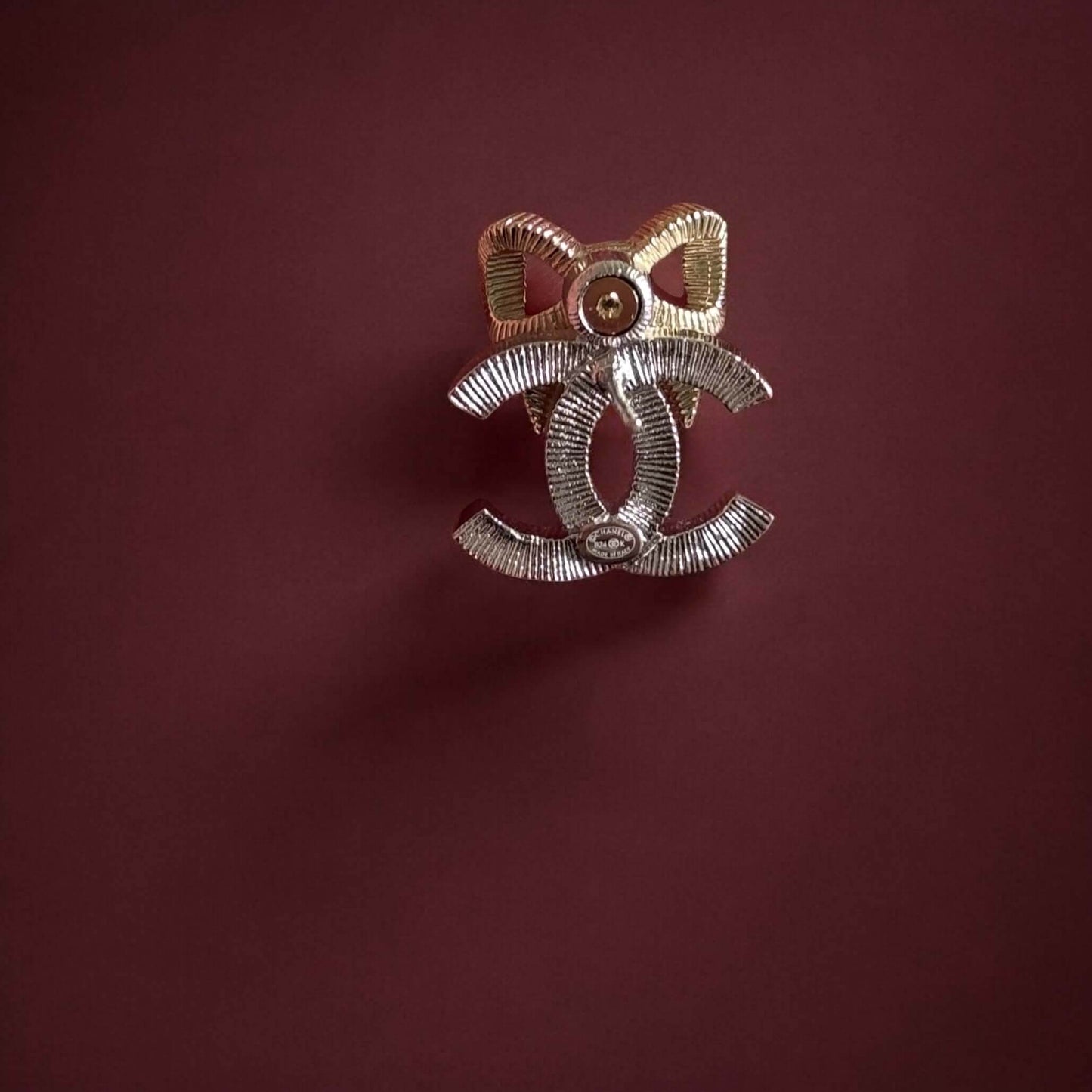 CHANEL CC Gold/Silver with Bows Pre-Owned Earrings 24 - My Mama Found What