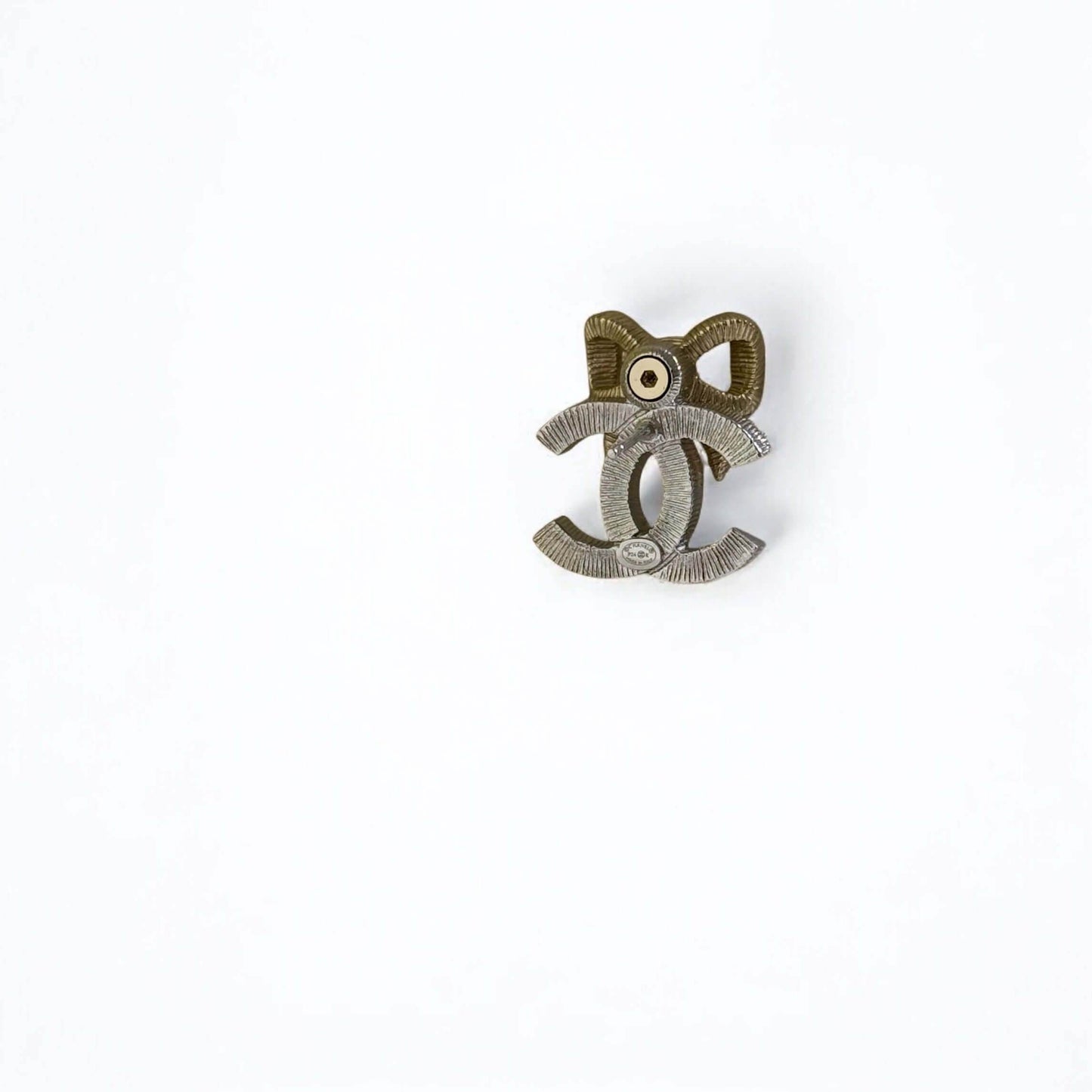 CHANEL CC Gold/Silver with Bows Pre-Owned Earrings 24 - My Mama Found What