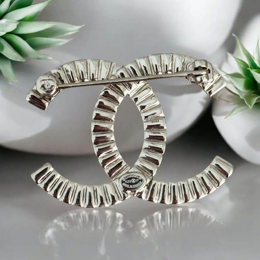 CHANEL CC Gold w/ Crystals Brooch Pre-Owned - My Mama Found What