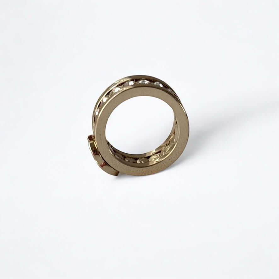 CHANEL CC Gold w/ Crystals Ring Pre-Owned - My Mama Found What