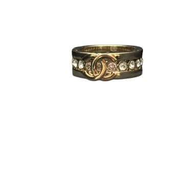 CHANEL CC Gold w/ Crystals Ring Pre-Owned - My Mama Found What