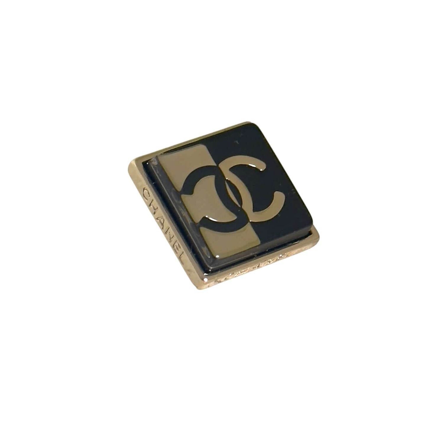 CHANEL CC/MARK Gold/Black Square Earrings Pre-Owned - My Mama Found What