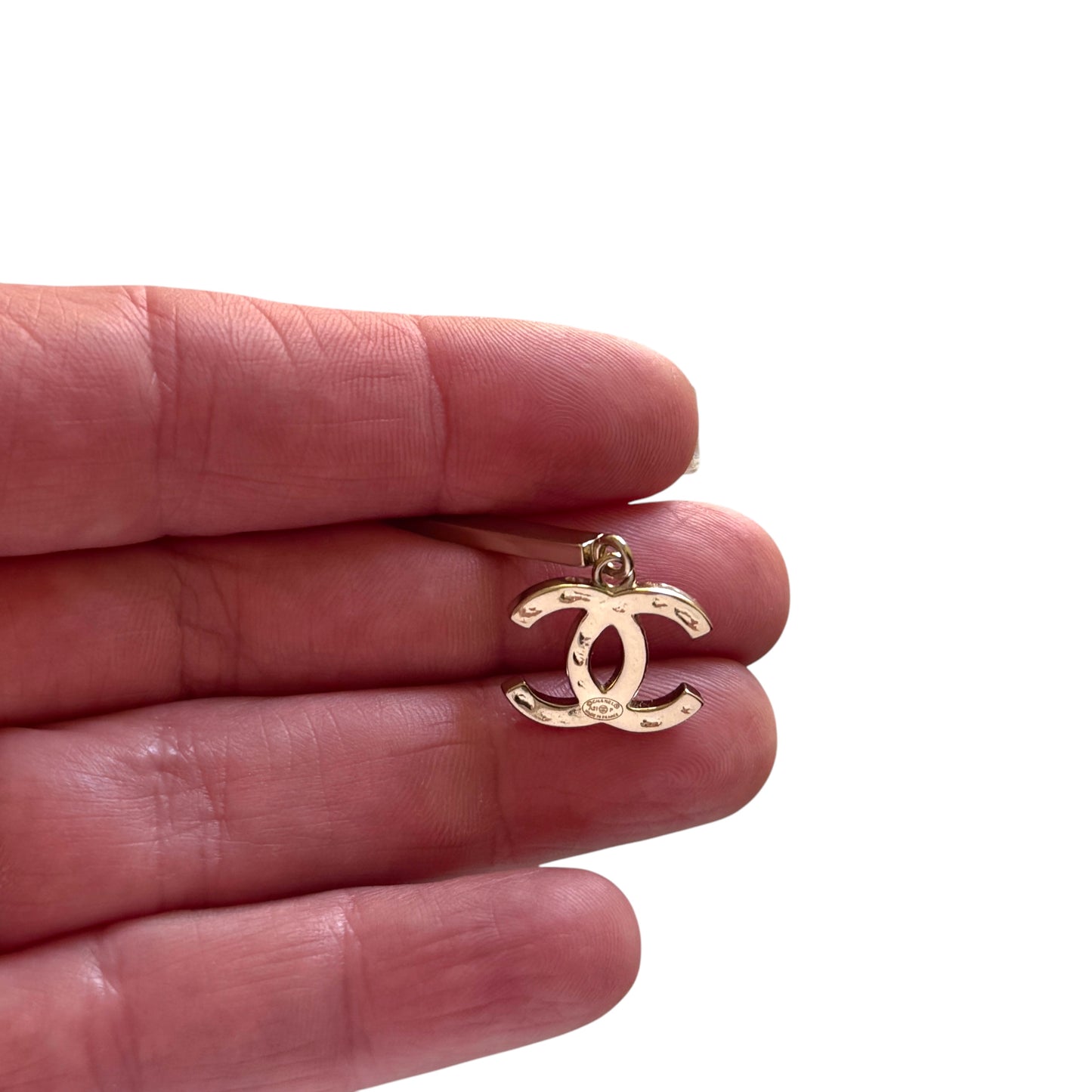 CHANEL Gold CC CHANEL Mark w/ Crystals Dangle Pre-Owned Earrings - My Mama Found What