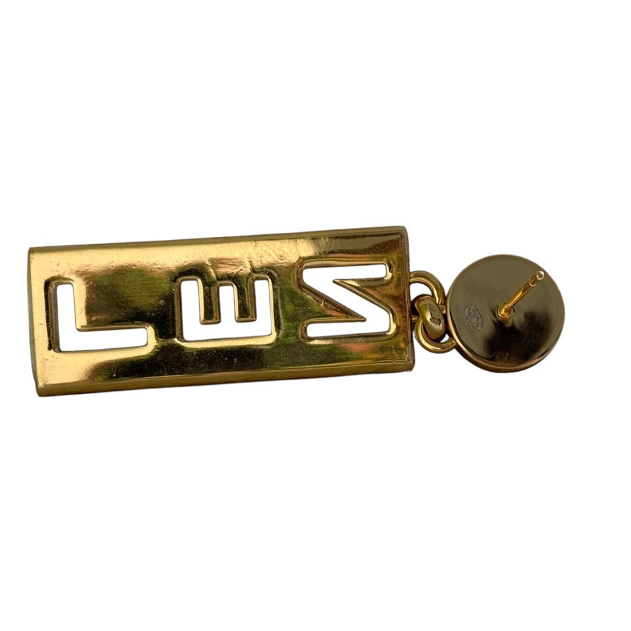 CHANEL Mark Gold Dangle Earrings Pre-Owned Like NEW - My Mama Found What