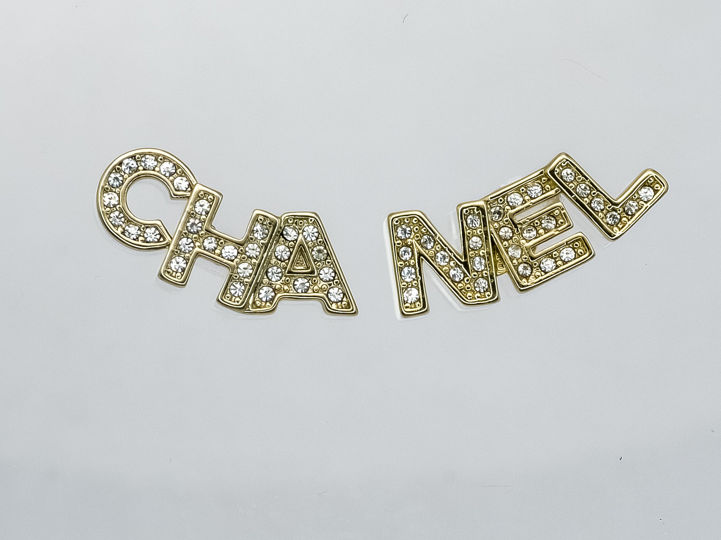 CHANEL Mark Gold/Encrusted Crystals Post Earrings Pre-Owned - My Mama Found What My Mama Found What