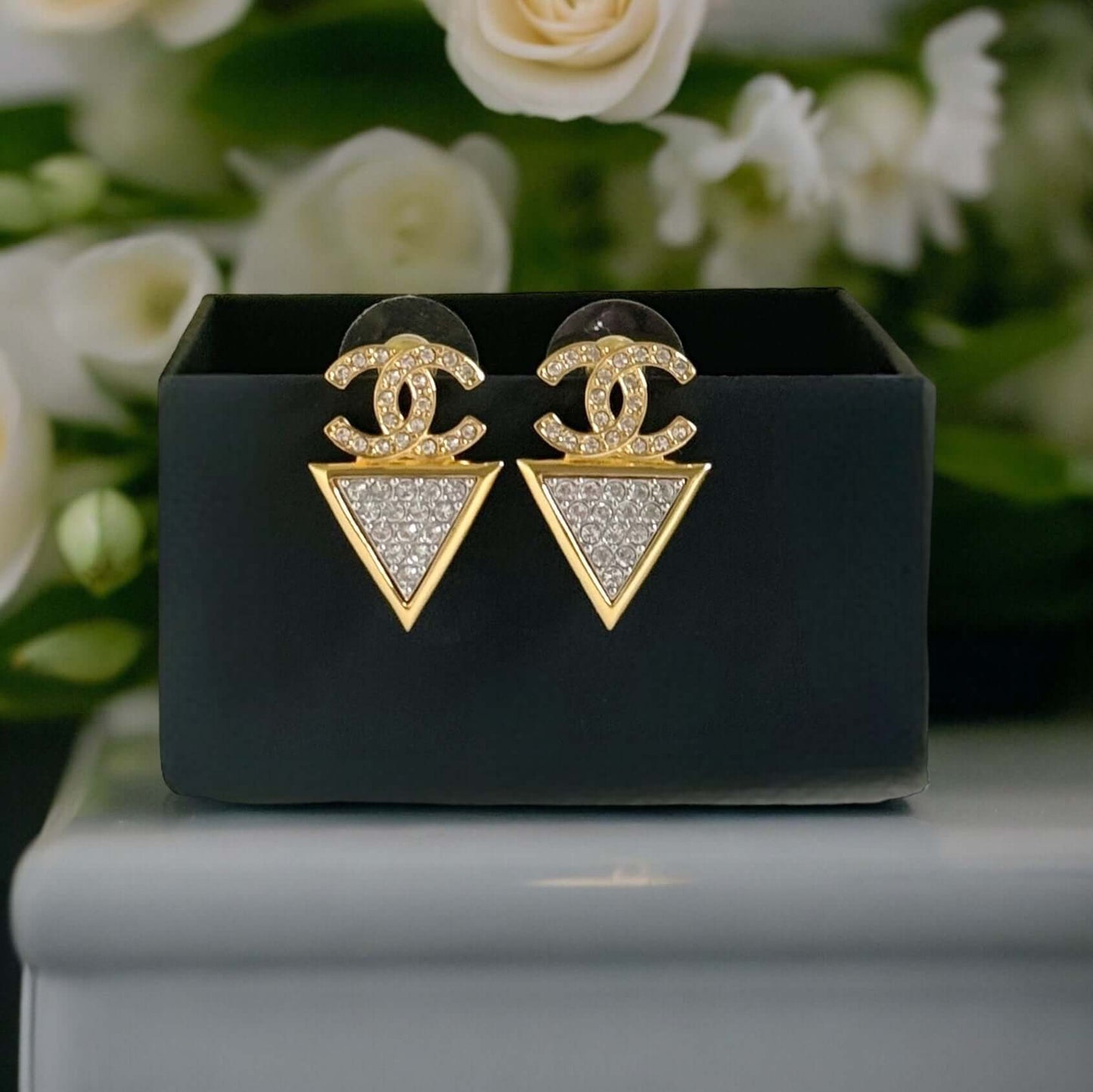 Chanel Bright Gold CC Triangle Crystal Post EarringsMy Mama Found What My Mama Found What