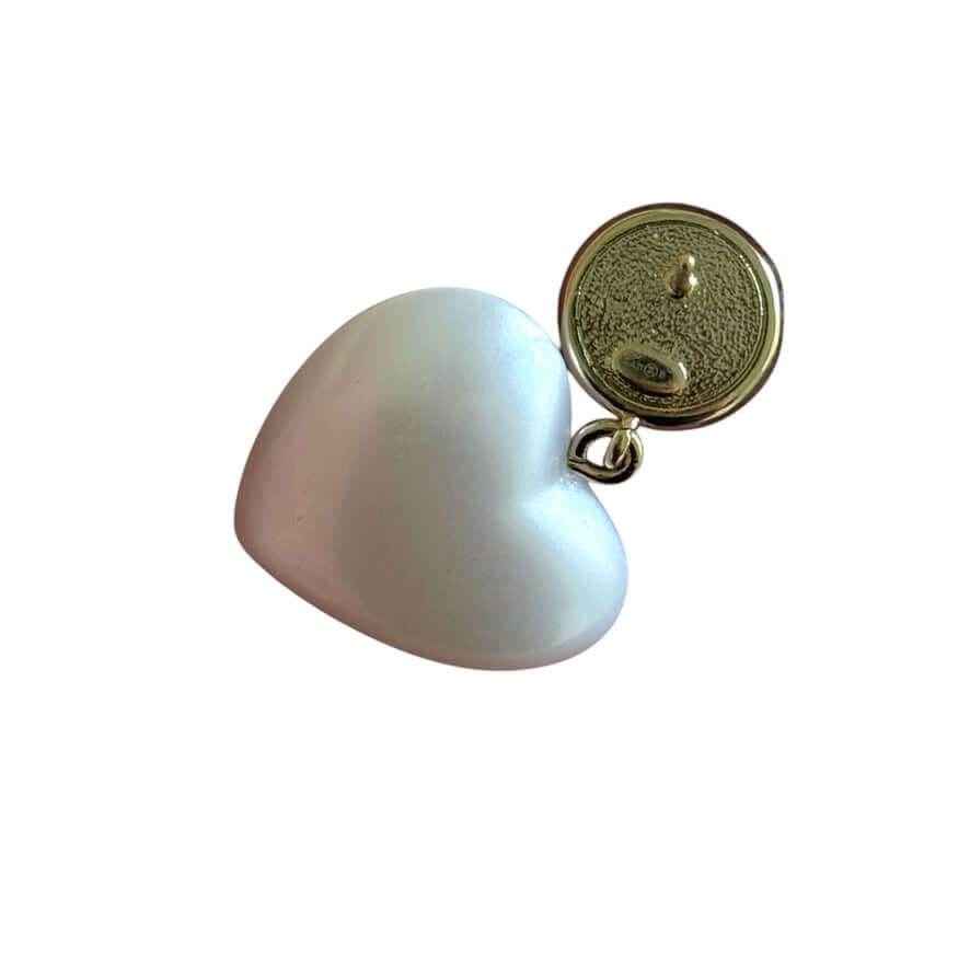 Chanel CC Pink/White Heart Dangle Earrings Pre-Owned - My Mama Found What My Mama Found What