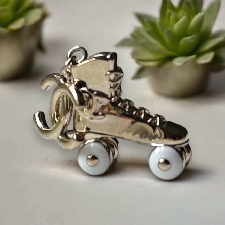 Chanel Gold CC Rollar Skates Dangling Earrings Pre-Owned - My Mama Found What