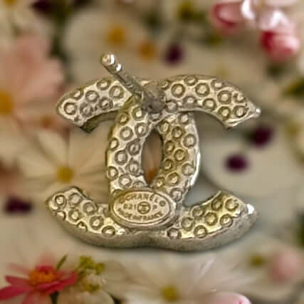 Chanel Mini Silver CC w/ crystals earrings - My Mama Found What