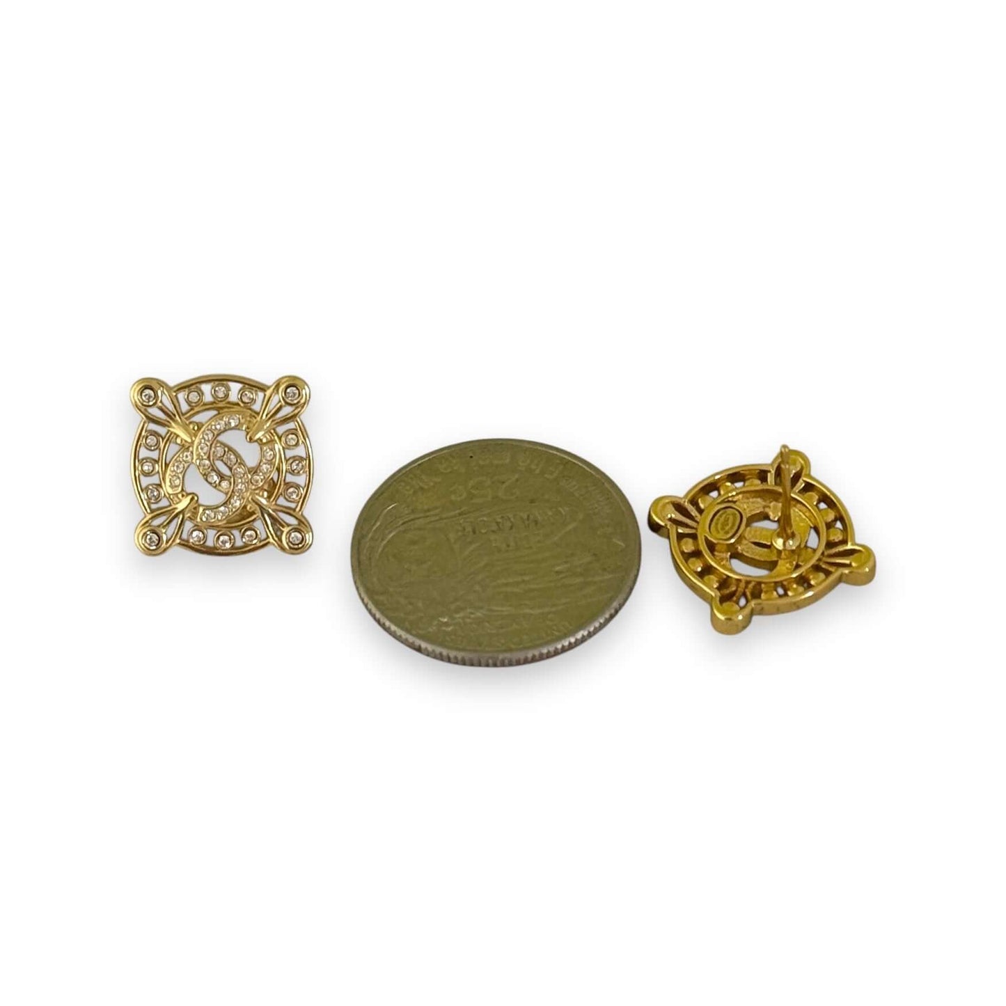 Chanel Strass CC w/ Crystals Pre-Owned Earrings - My Mama Found What