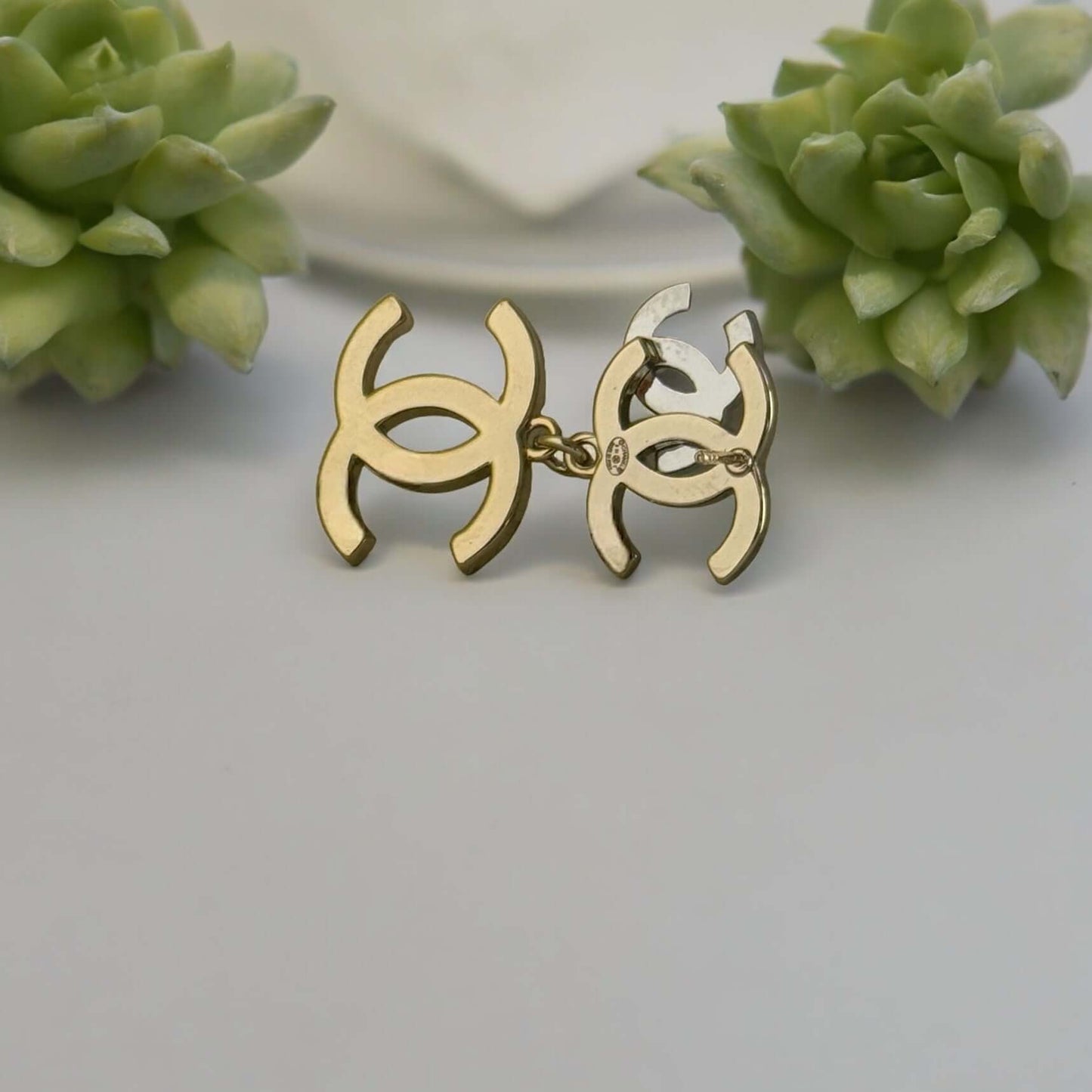 Chanel Triple CC Gold , Silver , Pearls & Crystals Earrings - My Mama Found What