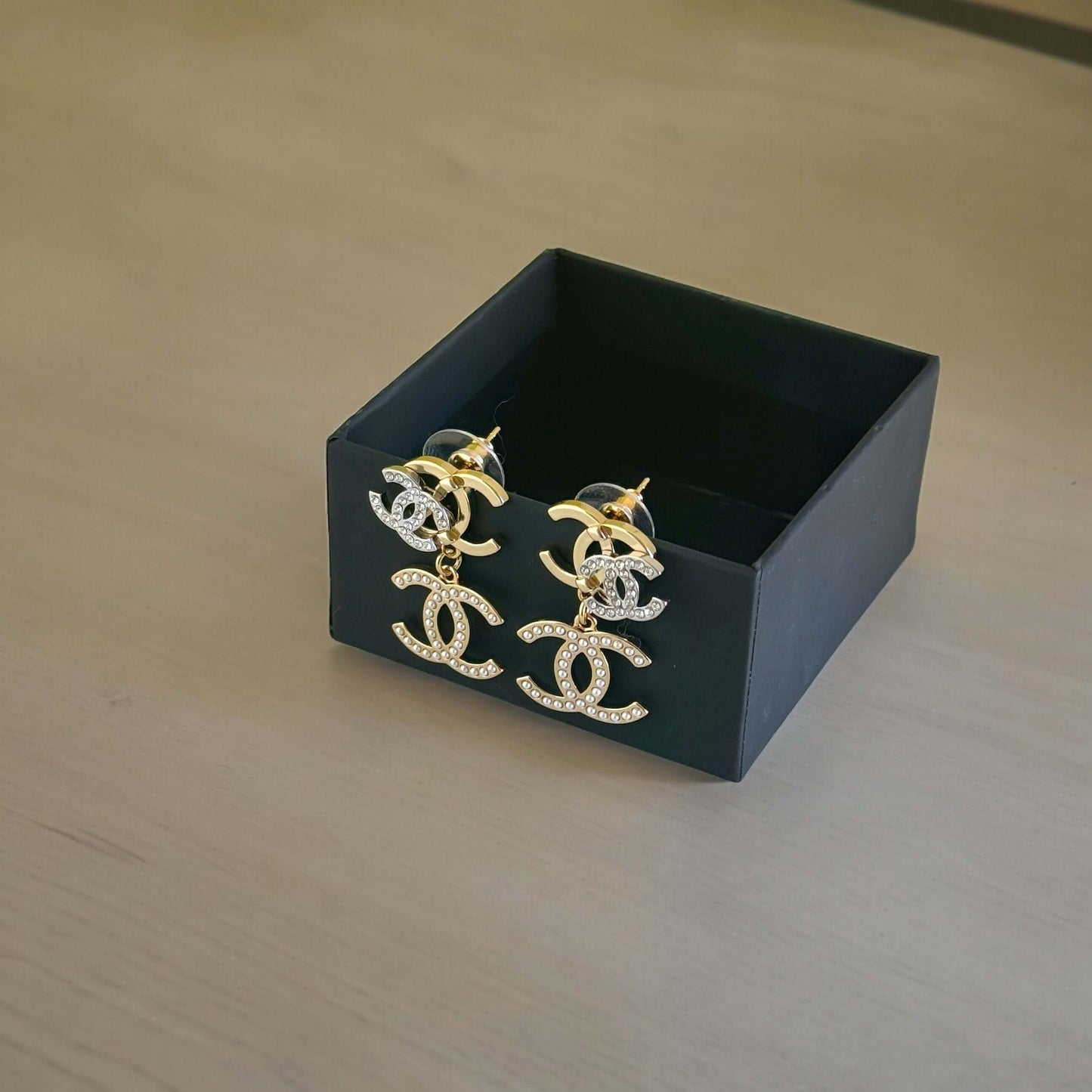 Chanel Triple CC Gold , Silver , Pearls & Crystals Earrings - My Mama Found What