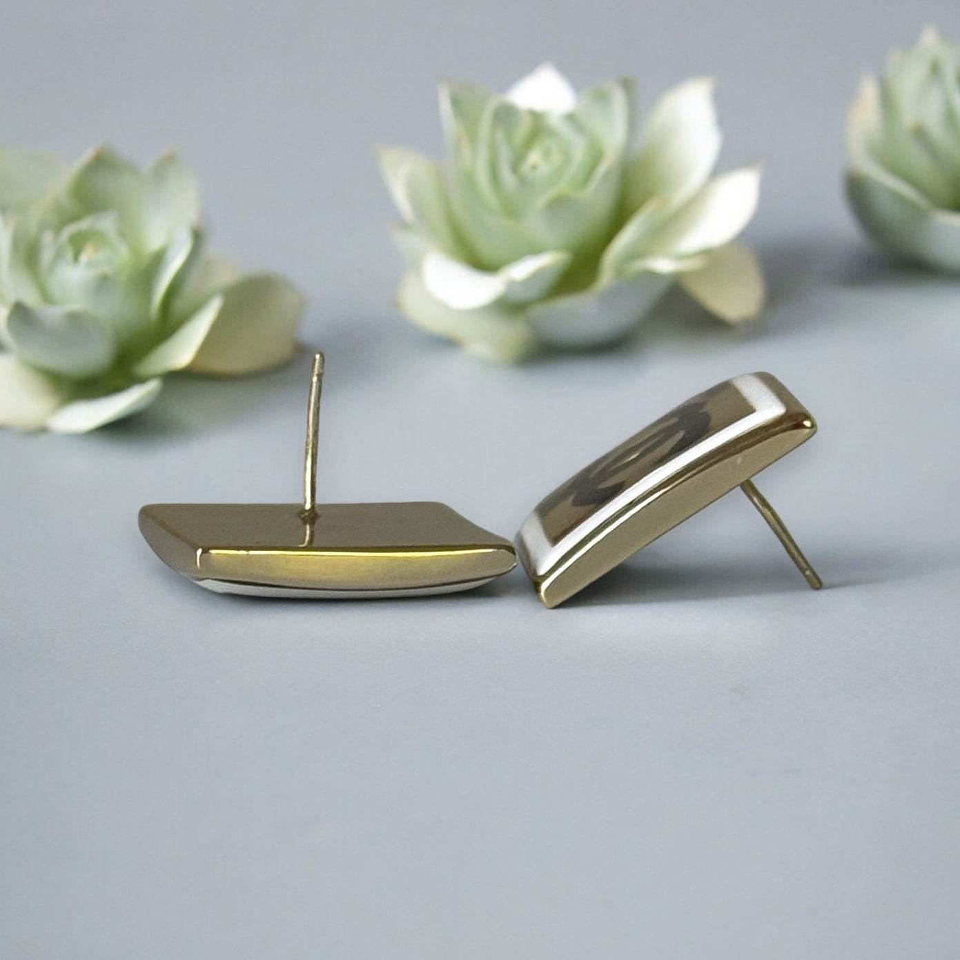 Authentic Chanel Gold CC Square Earrings Pre-Owned - My Mama Found What