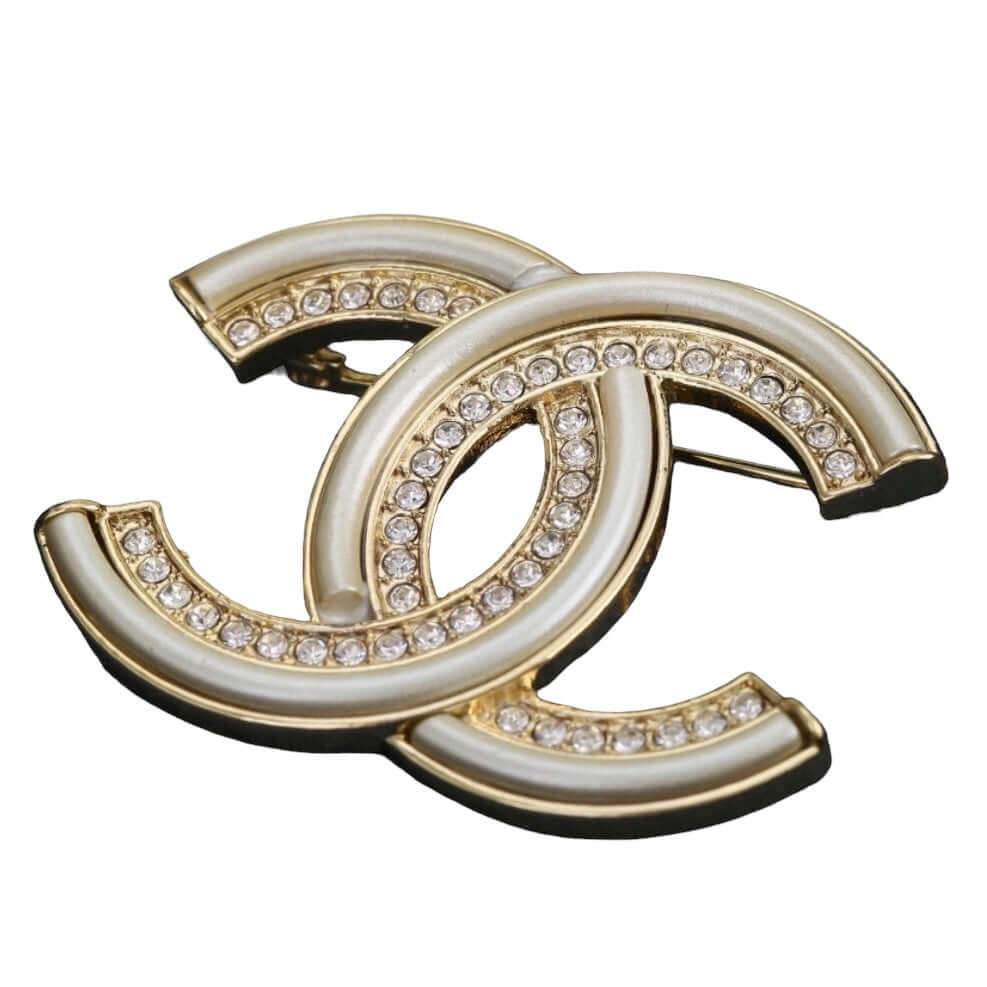 Chanel Gold CC Brooch crystals Pre-Owned - My Mama Found What