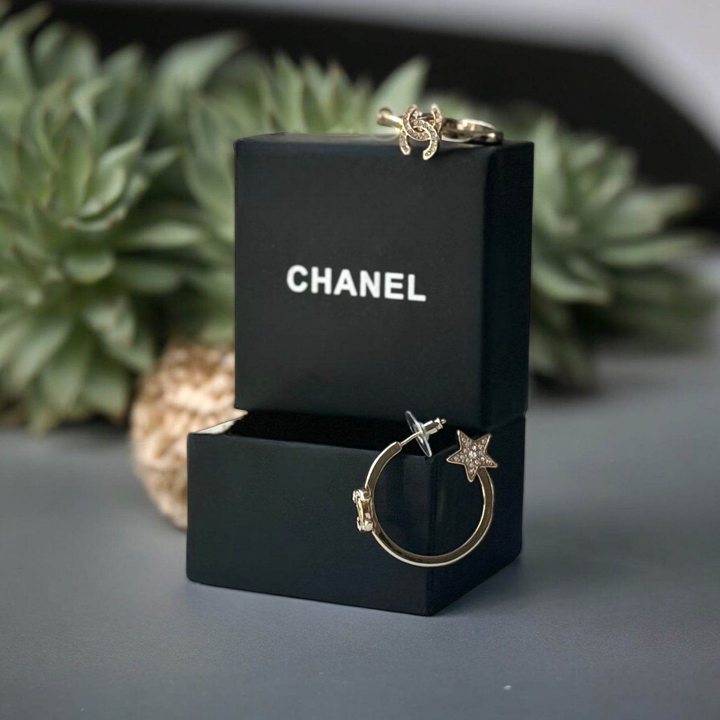 Authentic Chanel Gold CC Hoops w/ Star 23 Pre-Owned - My Mama Found What