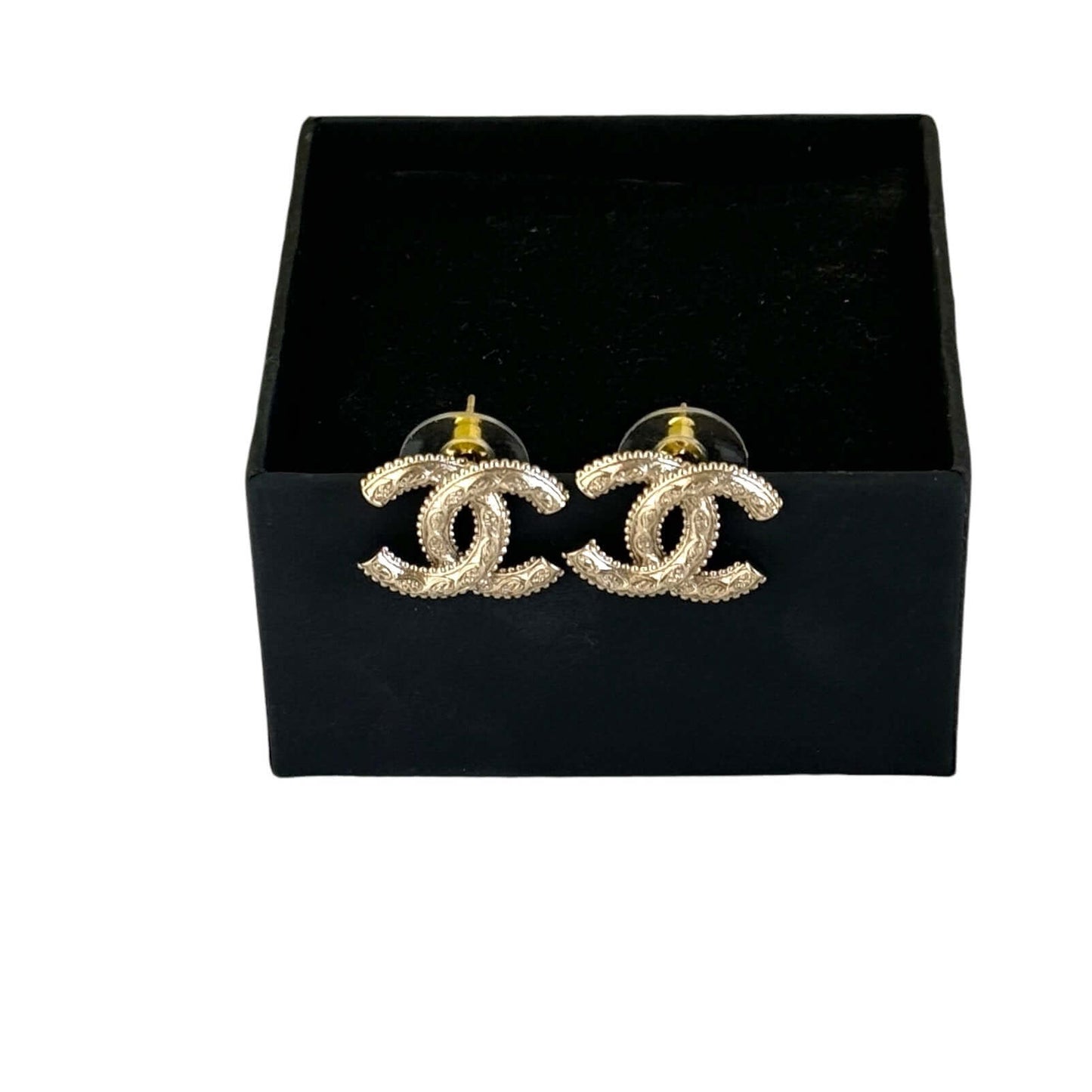 Pre-Owned Authentic Chanel Gold CC Intricate Post Earrings - My Mama Found What