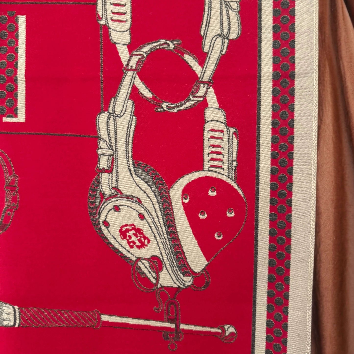 New Equestrian Print Cashmere/Viscose Blend Large Shawl/Scarf - My Mama Found What