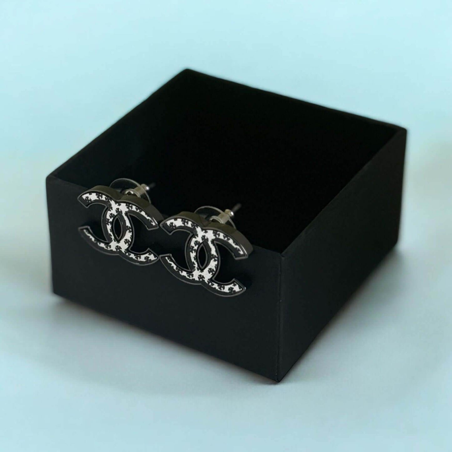 Chanel Black CC Mirrored Earrings Pre-Owned - My Mama Found What