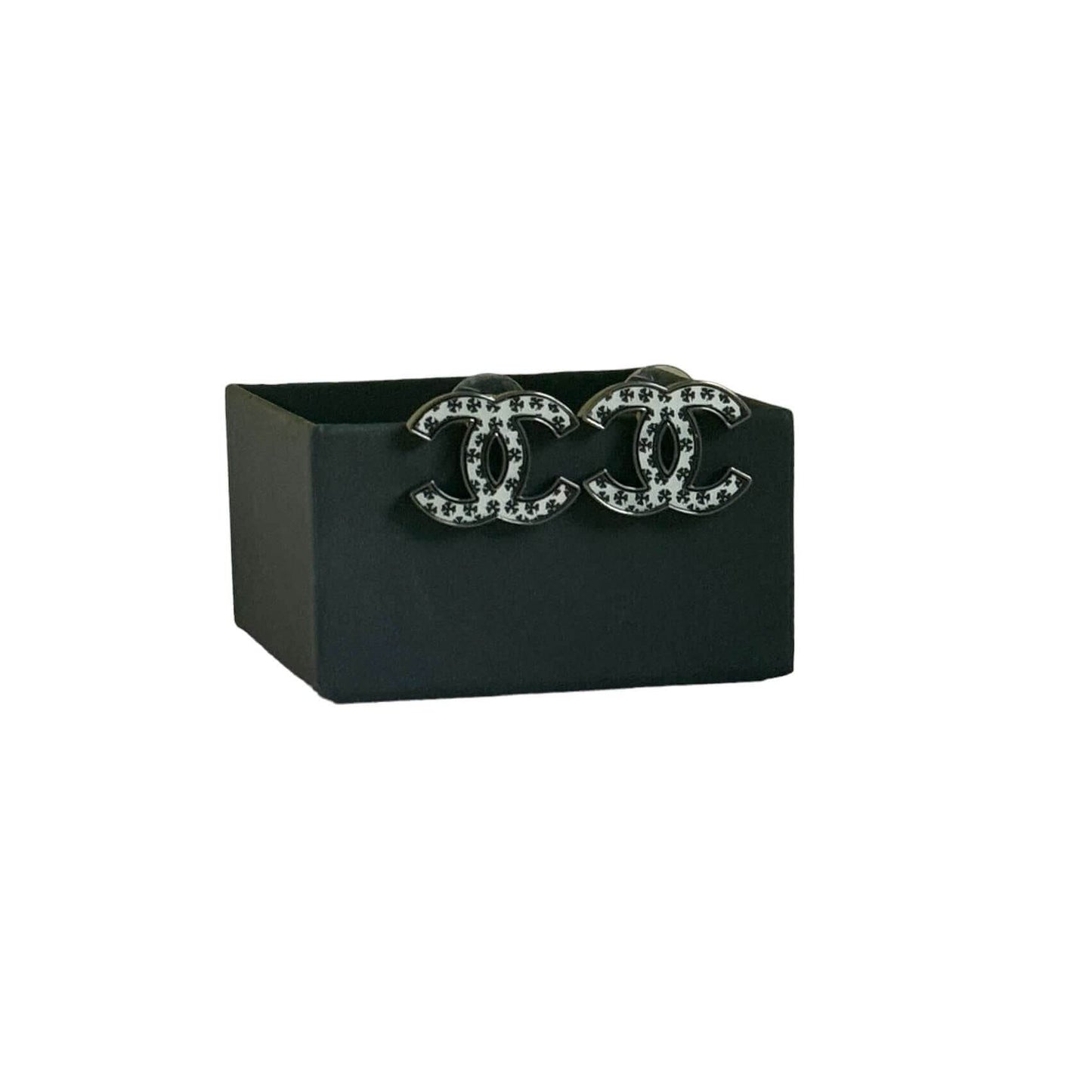 Chanel Black CC Mirrored Earrings Pre-Owned - My Mama Found What
