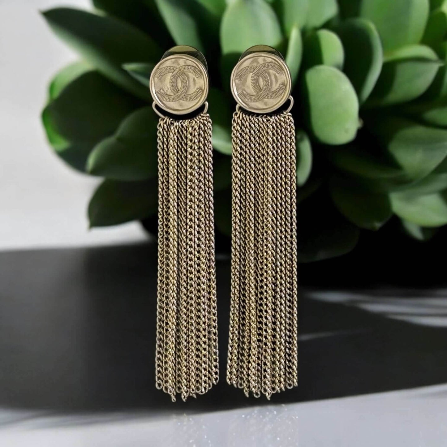 Chanel Gold CC Dangle Earrings Pre-Owned C22 - My Mama Found What