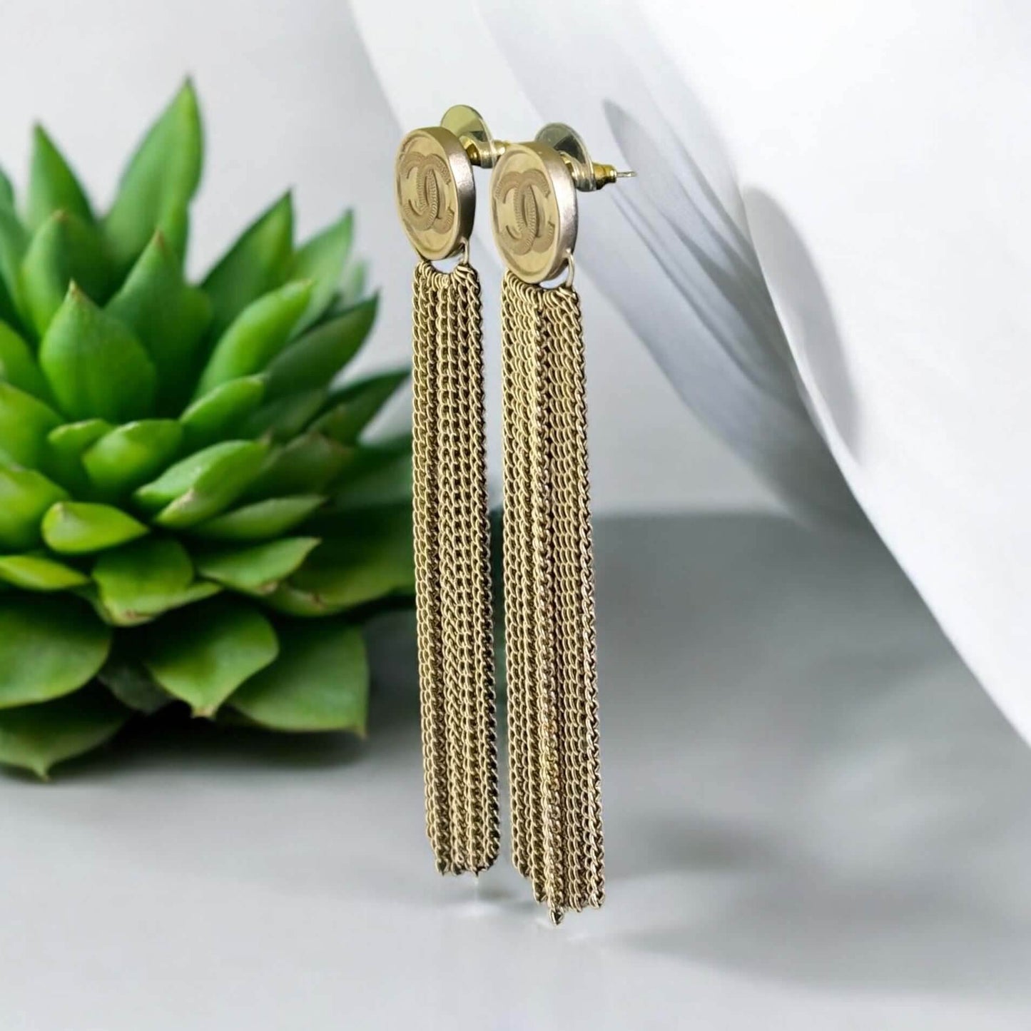 Chanel Gold CC Dangle Earrings Pre-Owned C22 - My Mama Found What