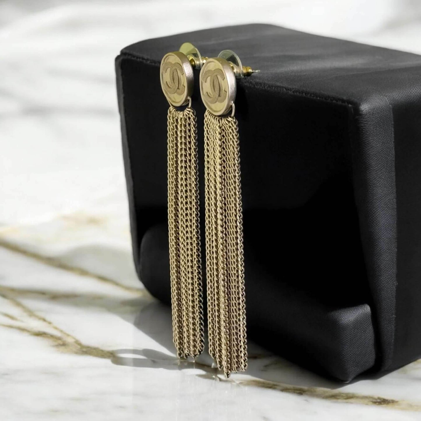 Chanel Gold CC Dangle Earrings Pre-Owned C22 - My Mama Found What