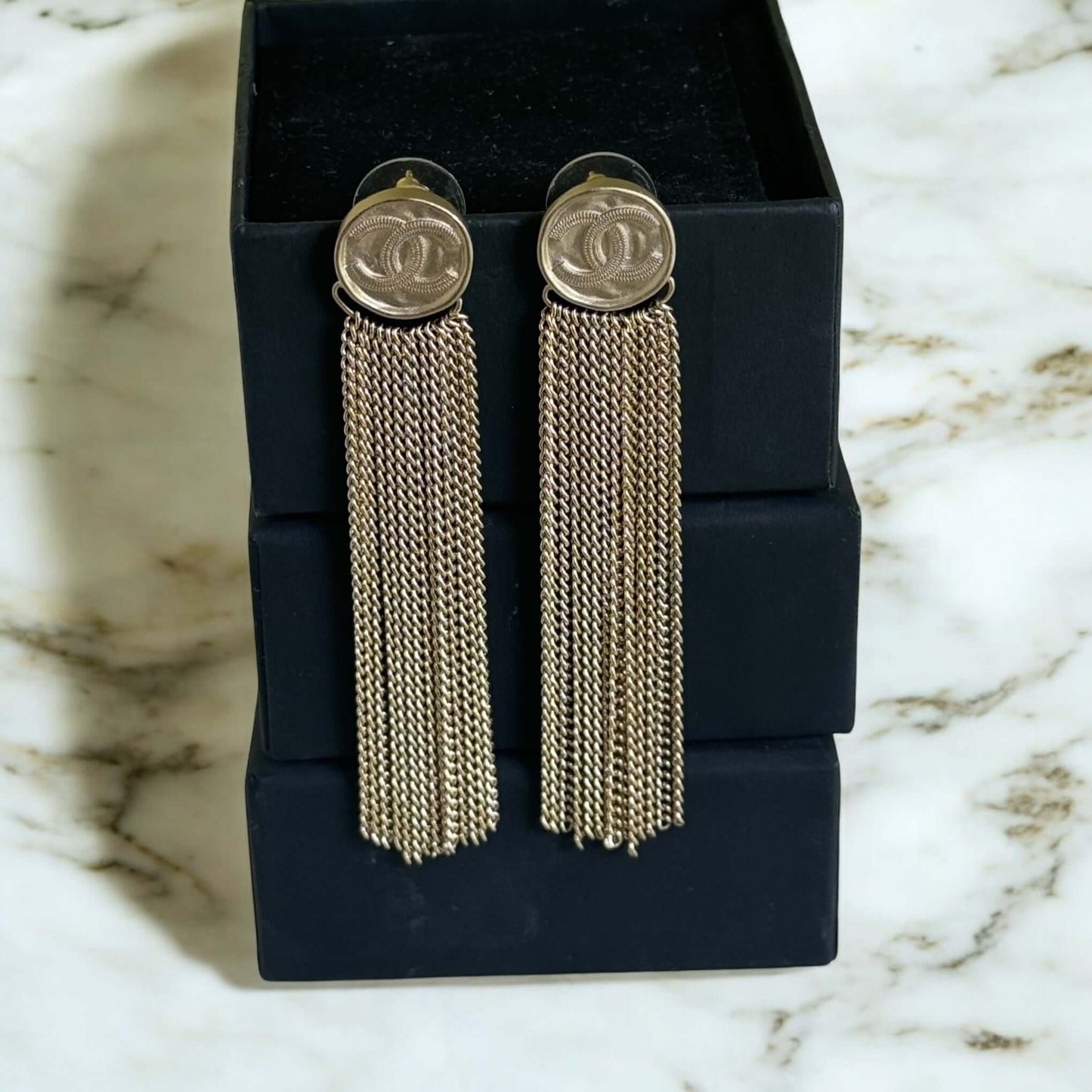 Chanel Gold CC Dangle Earrings Pre-Owned C22 - My Mama Found What