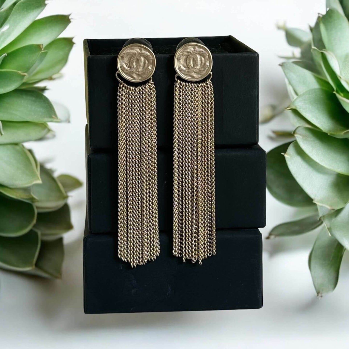 Chanel Gold CC Dangle Earrings Pre-Owned C22 - My Mama Found What
