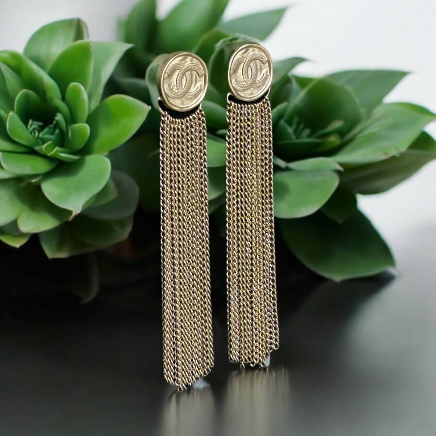 Chanel Gold CC Dangle Earrings Pre-Owned C22 - My Mama Found What