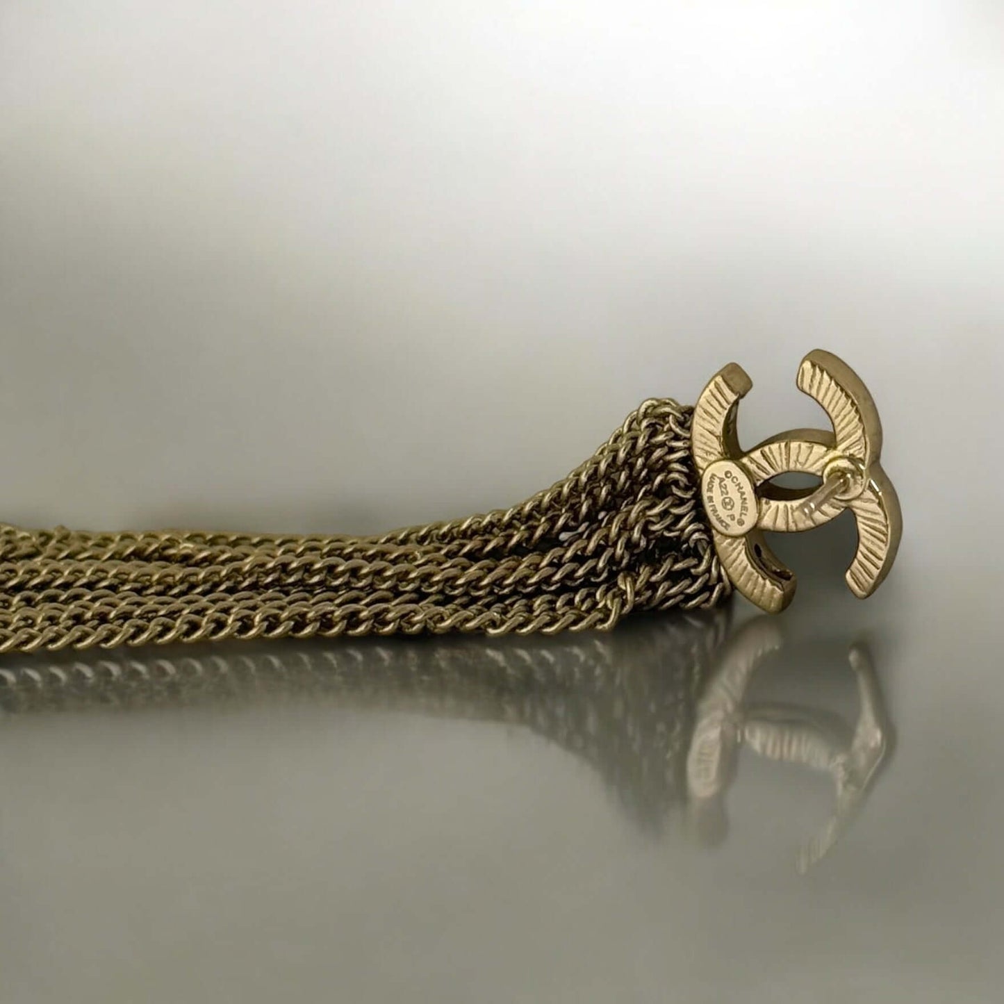 Pre-Owned Authentic Chanel Gold CC With Long Dangling Chain Earrings - My Mama Found What