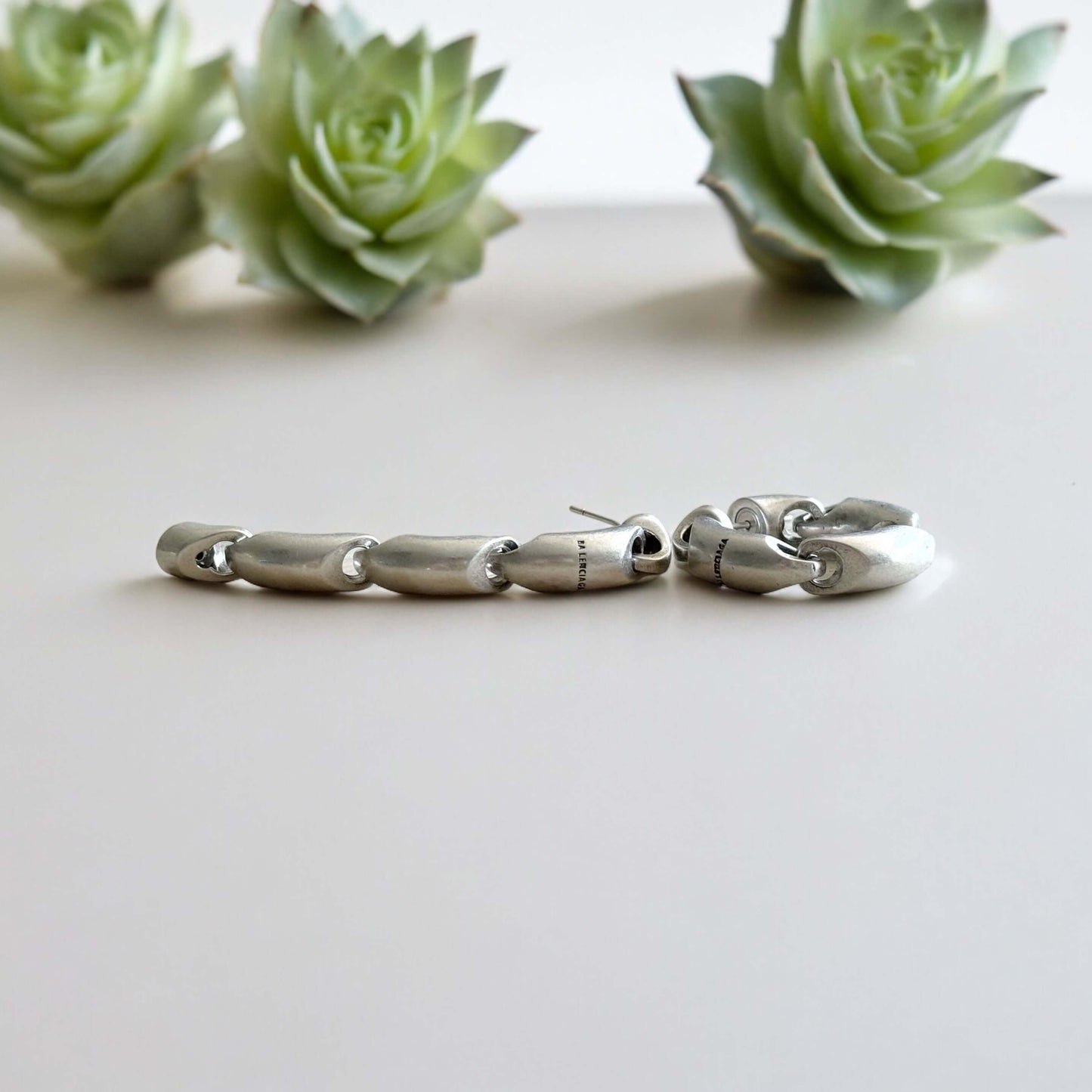  Balenciaga Silver Hinged Hoops - My Mama Found What
