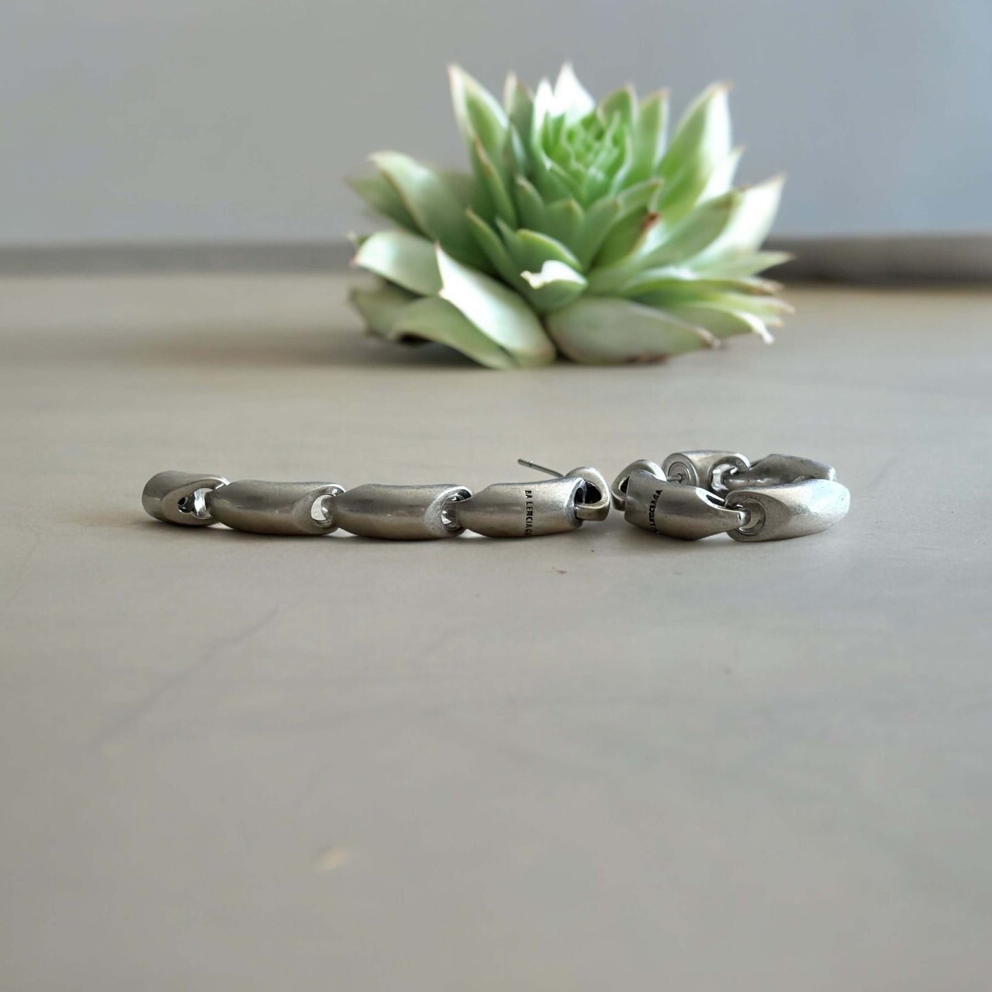  Balenciaga Silver Hinged Hoops - My Mama Found What