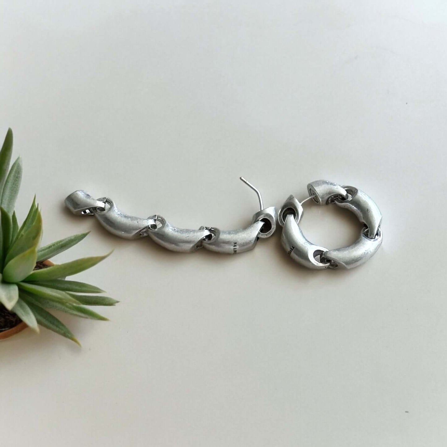  Balenciaga Silver Hinged Hoops - My Mama Found What