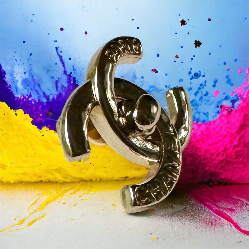 Authentic Chanel Strass CC Lock Style Brooch Pin 22 Pre-Owned - My Mama Found What