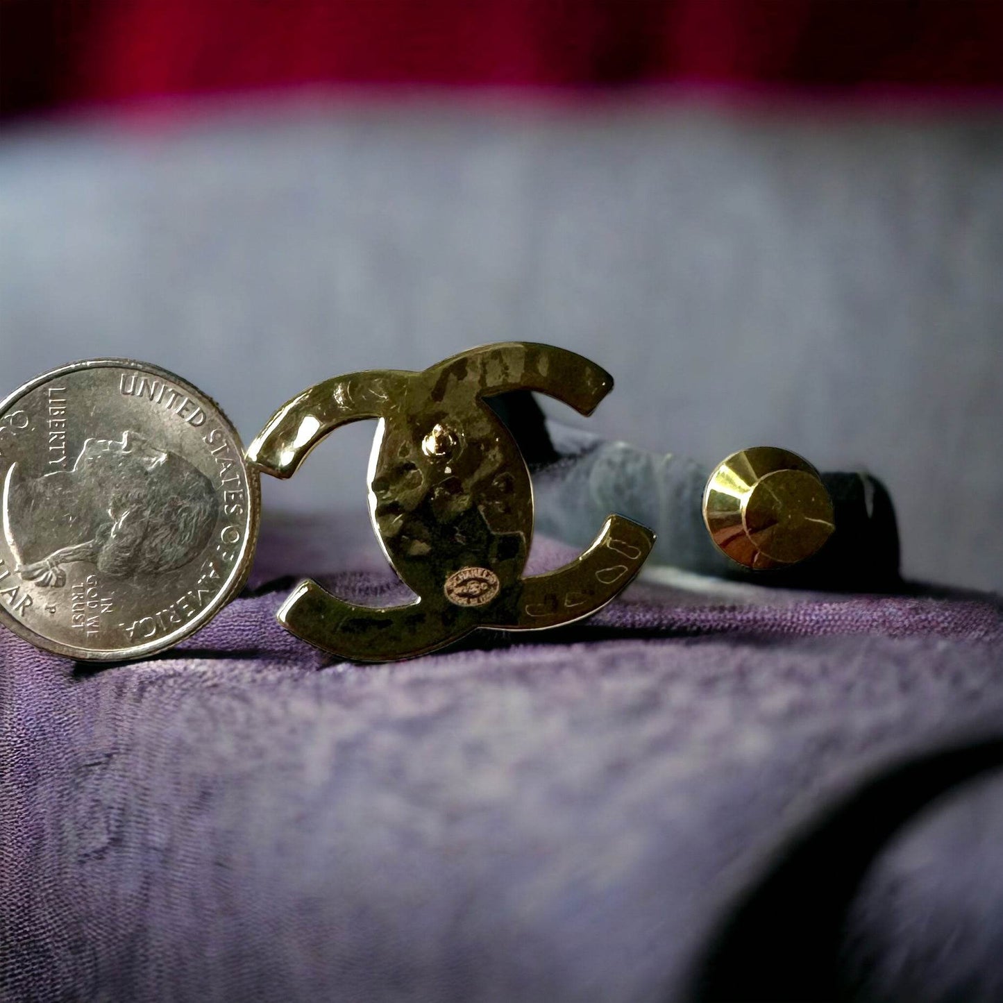 Authentic Chanel Strass CC Lock Style Brooch Pin 22 Pre-Owned - My Mama Found What