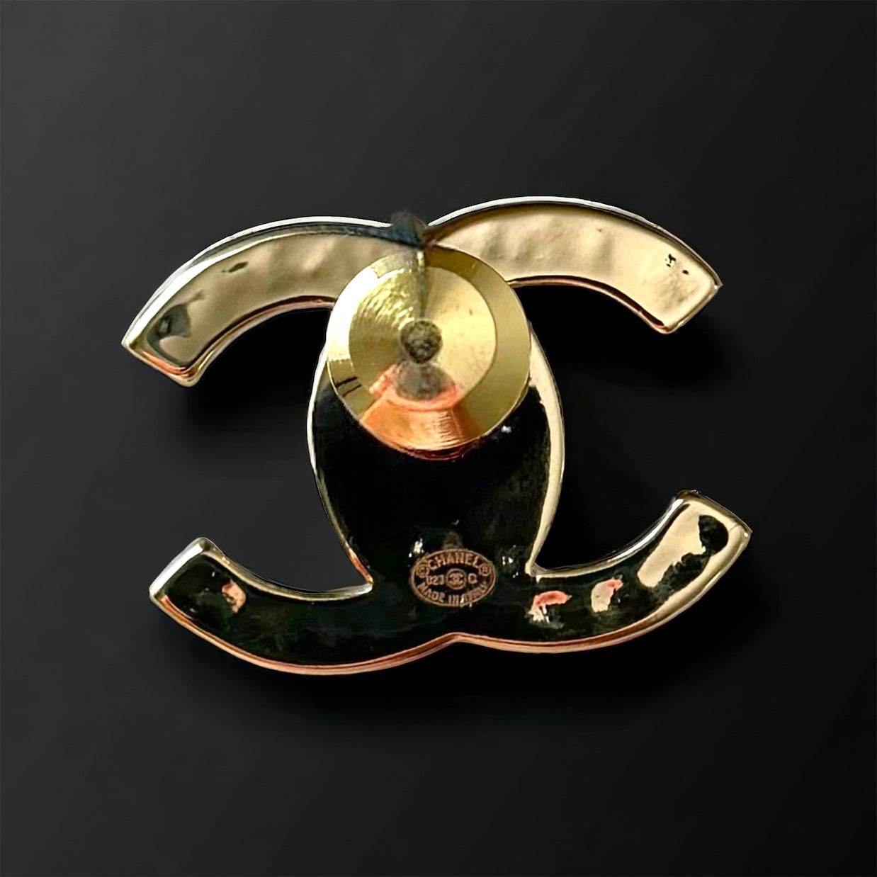 Authentic Chanel Strass CC Lock Style Brooch Pin 22 Pre-Owned - My Mama Found What
