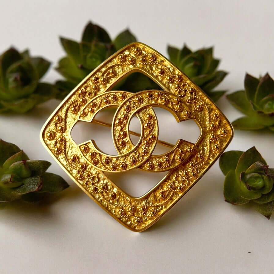 Pre-Owned Authentic Chanel Gold CC Cut Out Brooch - My Mama Found What My Mama Found What