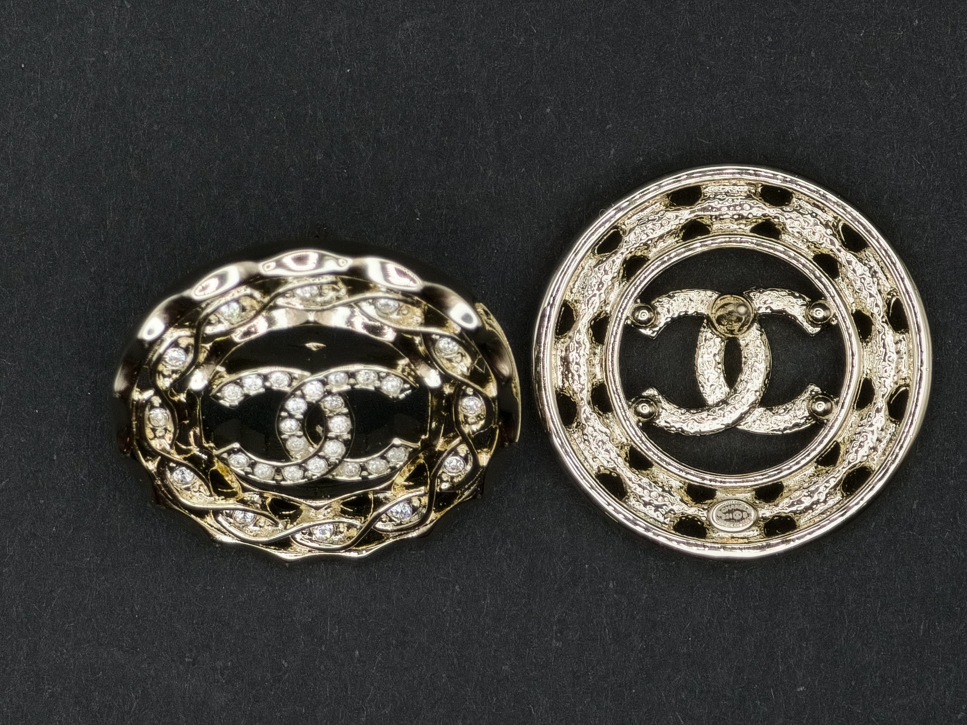 Authentic Chanel Gold CC Braided Style w/ Crystals Earrings Pre-Owned - My Mama Found What  
