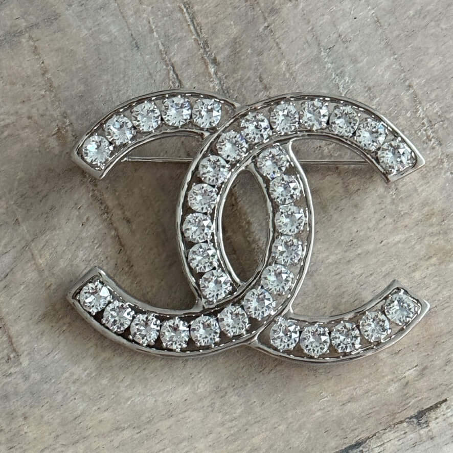 Chanel CC Silver Bigger Brooch Pre-Owned