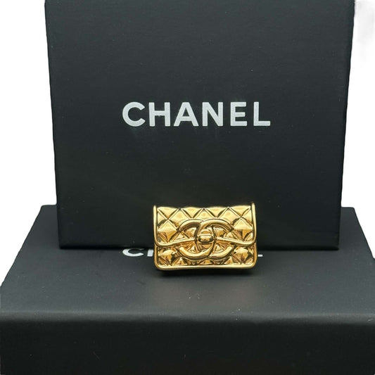 Chanel Gold CC Bag Brooch Pre-Owned