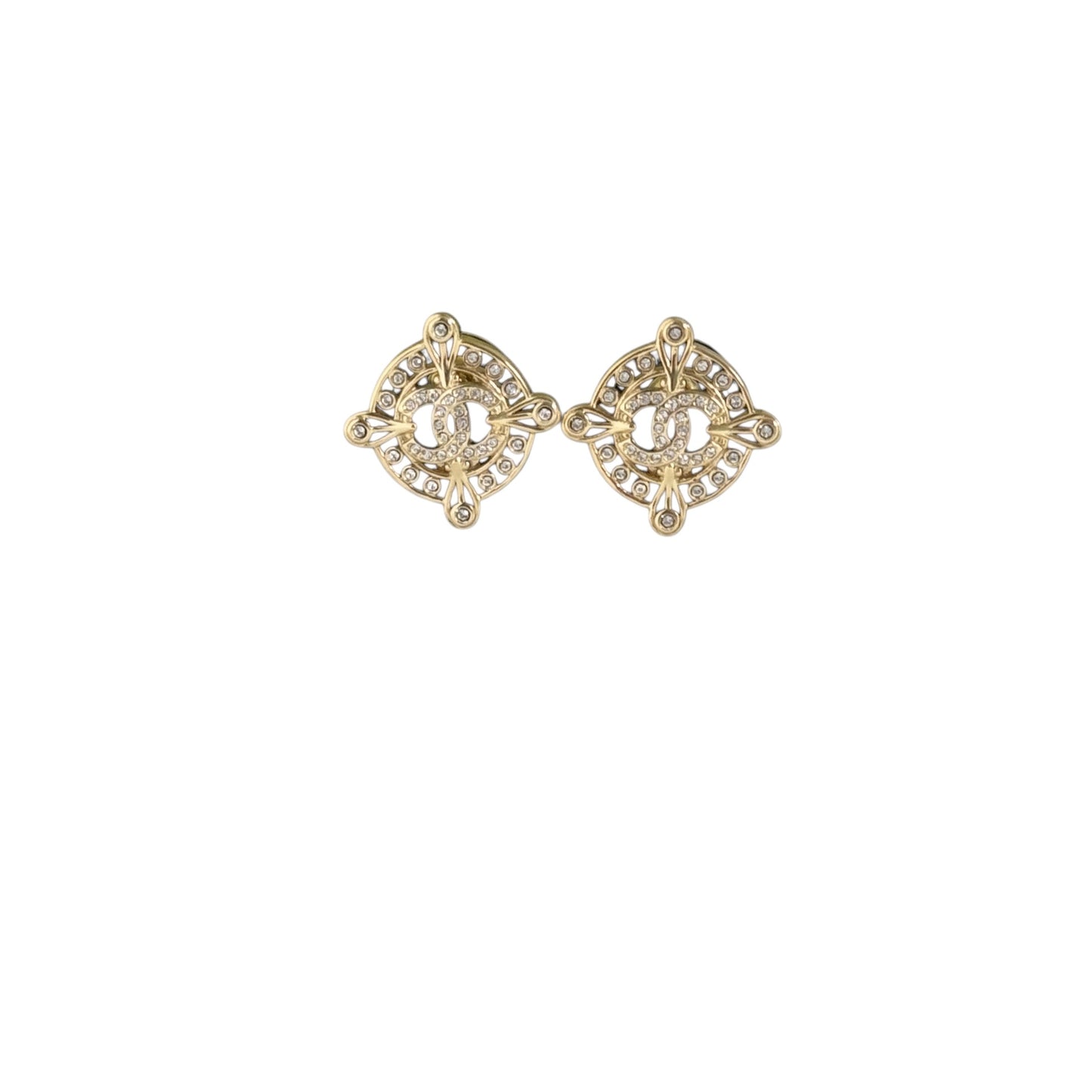 Chanel Strass CC w/ Crystals Pre-Owned Earrings